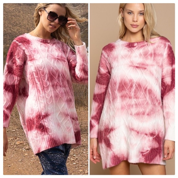 POL Cranberry Blend Oversized Sweater Tunic Top - Picture 3 of 13